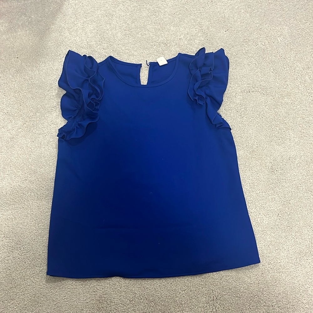 Royal blue sleeveless formal top